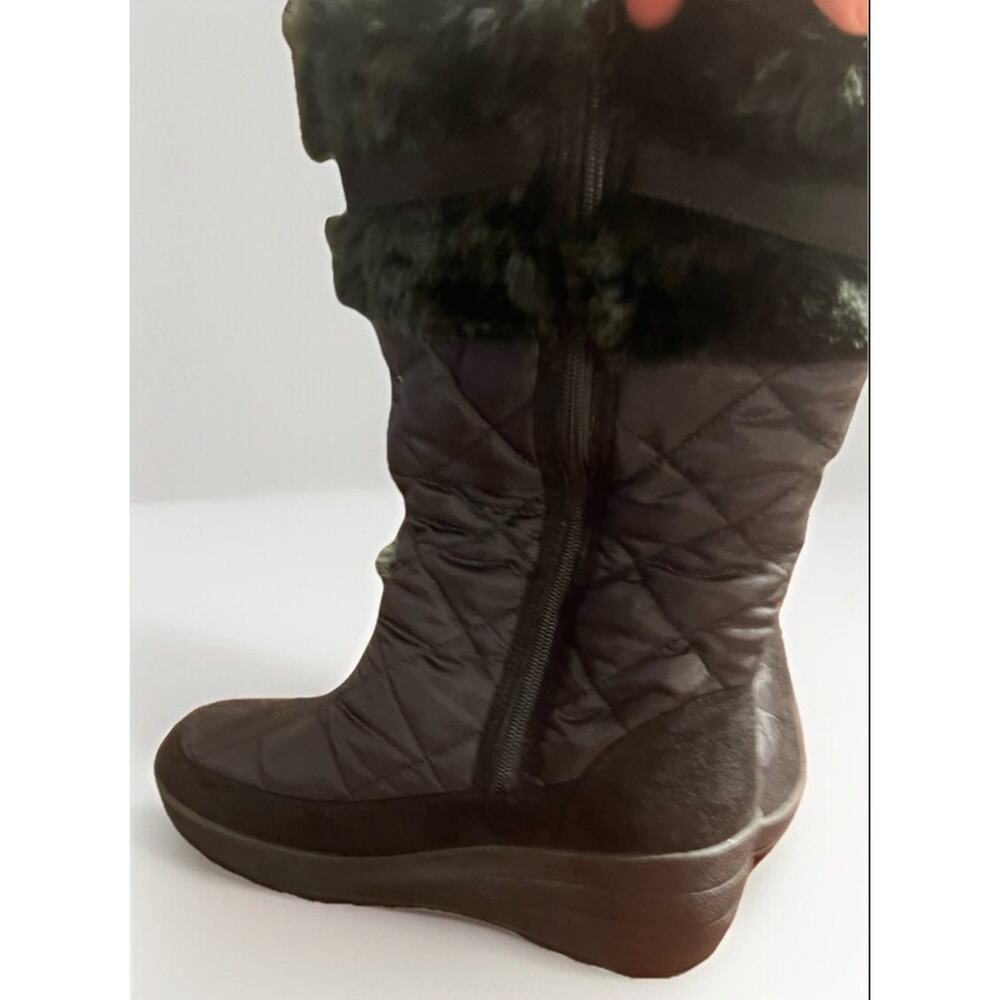 WOMENS CANYON RIVER BLUES Quilted FAUX FUR SIZE 11 M Knee Black BOOTS - Picture 4 of 14